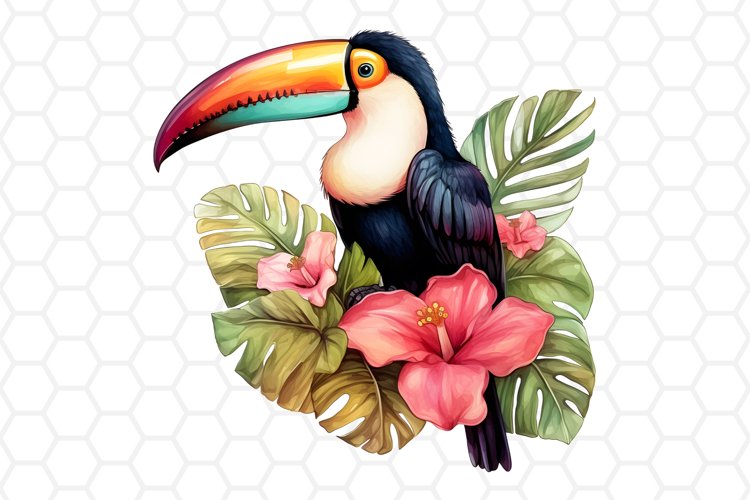 Watercolor Toucan Clipart Tropical Sublimation PNG
