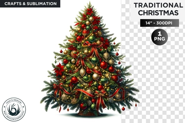 Watercolor Christmas Tree Clipart PNG