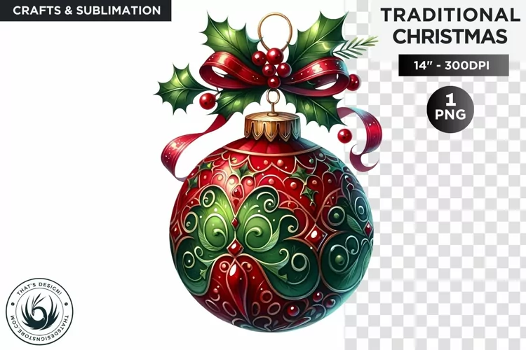 Watercolor Christmas baubles Clipart PNG