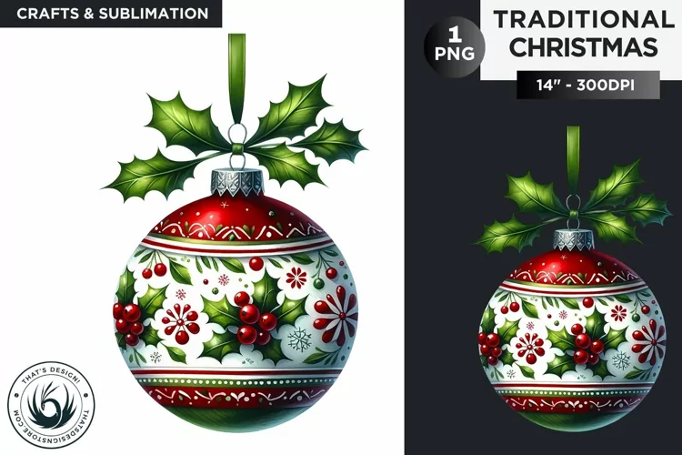 Watercolor Christmas baubles Clipart PNG