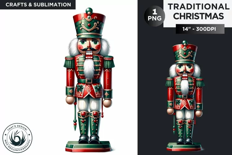 Watercolor Christmas Nutcracker Clipart PNG