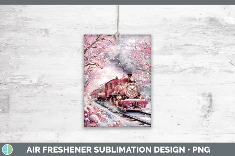 Watercolor Train Air Freshener Sublimation Car Freshener Des