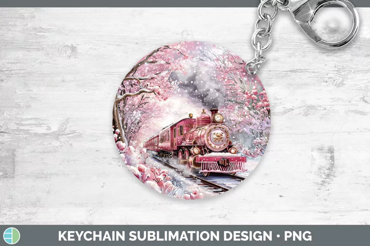 Watercolor Train Keychain Sublimation Keyring Designs