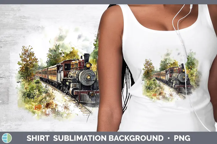 Watercolor Train Shirt Sublimation Sublimation Background De