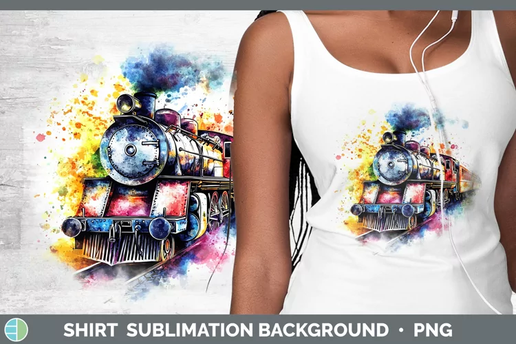Watercolor Train Shirt Sublimation Sublimation Background De