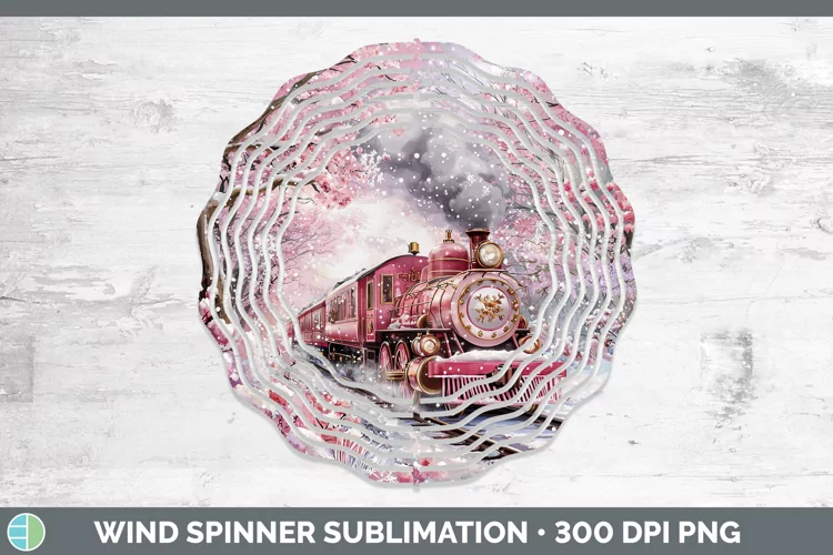 Watercolor Train Wind Spinner Sublimation Spinner Designs