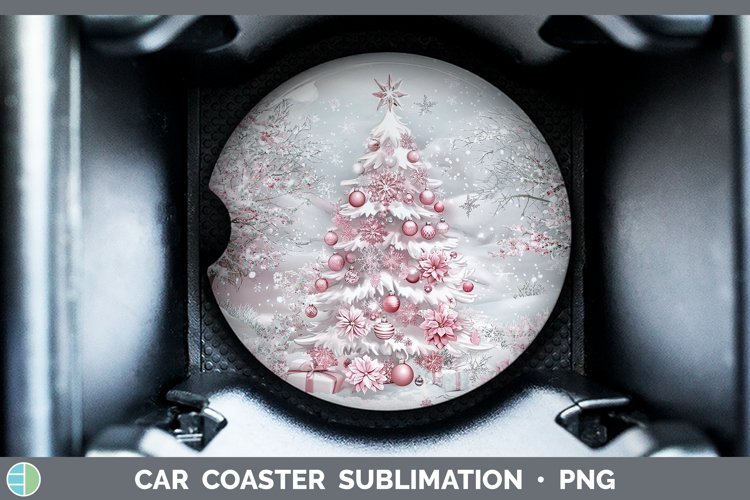 Watercolor Tree Car Coaster Sublimation Designs