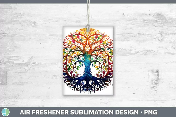 Watercolor Tree of Life Air Freshener Sublimation Car Freshe