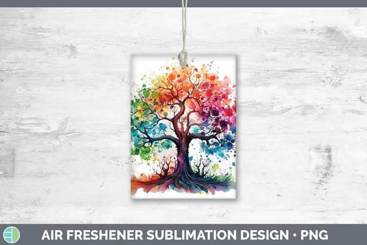 Watercolor Tree of Life Air Freshener Sublimation Car Freshe