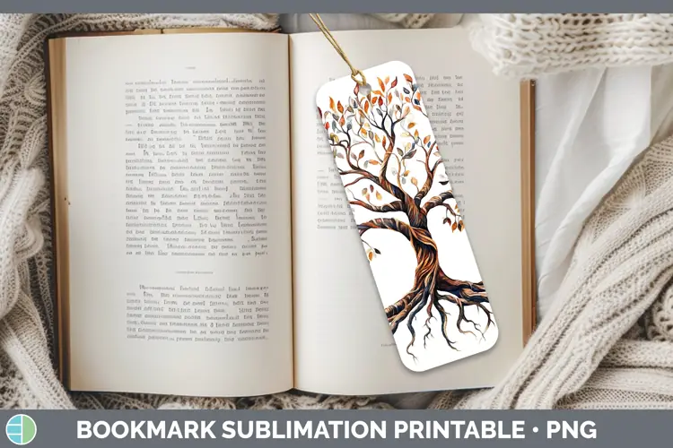 Watercolor Tree of Life Bookmark Sublimation Printable Desig