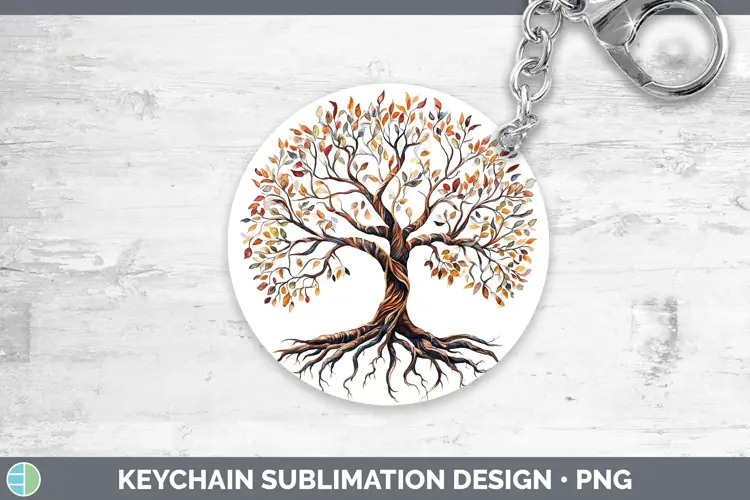 Watercolor Tree of Life Keychain Sublimation Keyring Designs
