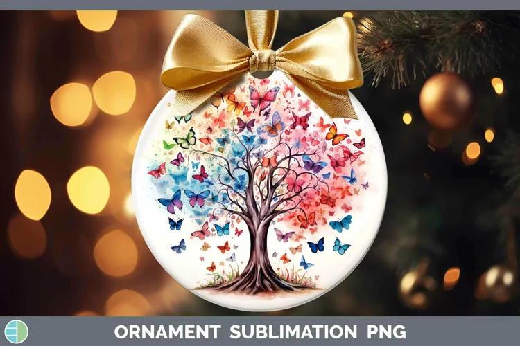 Watercolor Tree of Life Ornament Sublimation Bauble Designs