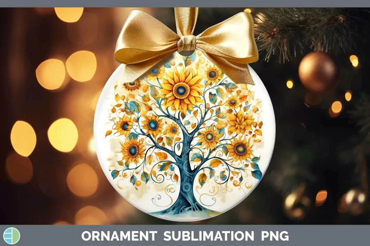 Watercolor Tree of Life Ornament Sublimation Bauble Designs
