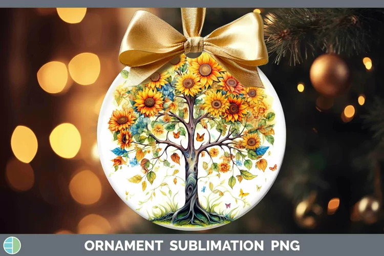 Watercolor Tree of Life Ornament Sublimation Bauble Designs