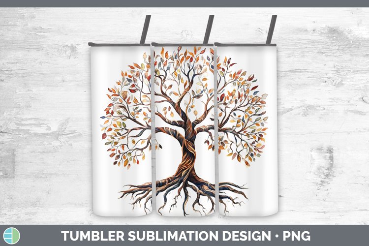 Watercolor Tree of Life Tumbler Sublimation 20 oz Skinny Tum