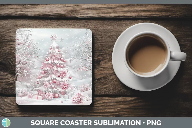 Watercolor Tree Square Coaster Sublimation Coaster Designs