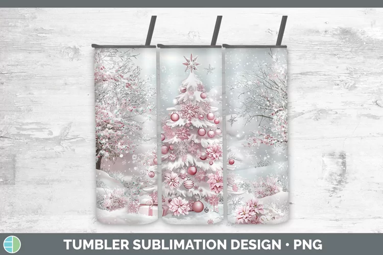 Watercolor Tree Tumbler Sublimation 20 oz Skinny Tumbler Des