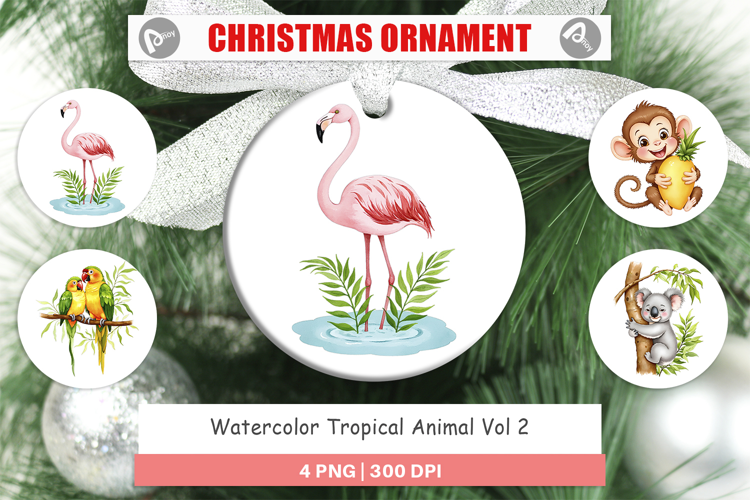 Ornament Tropical Animals Watercolor