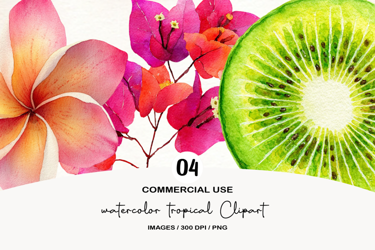 watercolor tropical Clipart