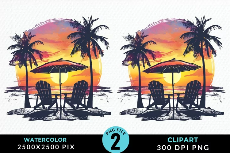Watercolor Tropical Valentines Artwork Clipart
