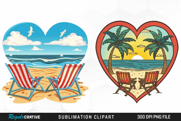 Watercolor Tropical Valentines Graphics Clipart