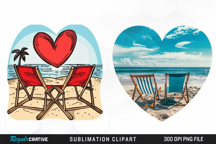 Watercolor Tropical Valentines Graphics Clipart