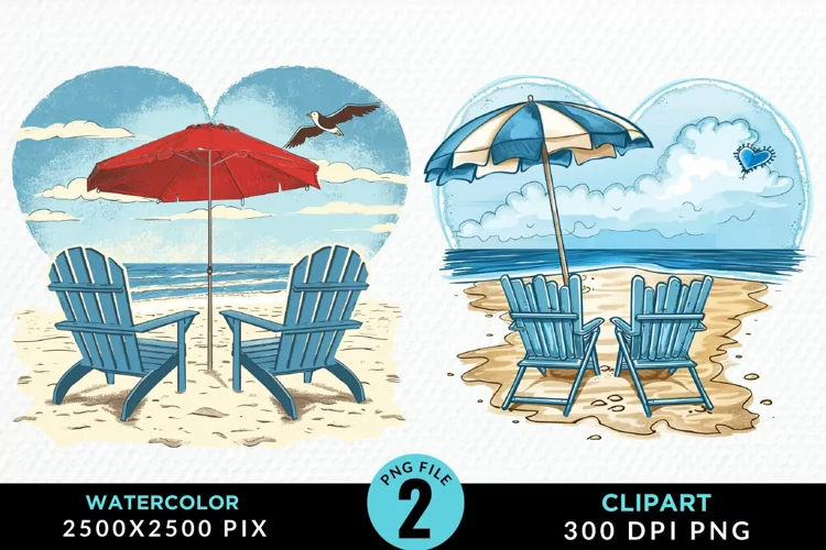 Watercolor Tropical Valentines Graphics Clipart