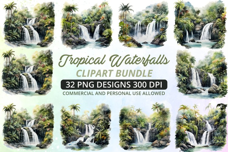 Waterfall Clipart,Tropical Clipart,Tropical Waterfall,Waterfall Png,Jungle Clipart,Rainforest Clipart,Palm Trees Clipart,Landscape Clipart,Island Clipart,Watercolor WaterfallWaterfall Clipart,Tropical Clipart,Tropical Waterfall,Waterfall Png,Jungle Clipar