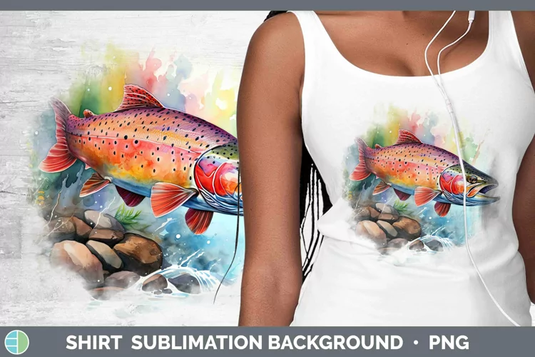 Watercolor Trout Shirt Sublimation Sublimation Background De