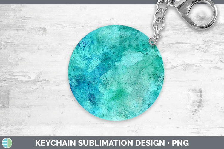 Watercolor Turquoise Keychain Sublimation Keyring Designs