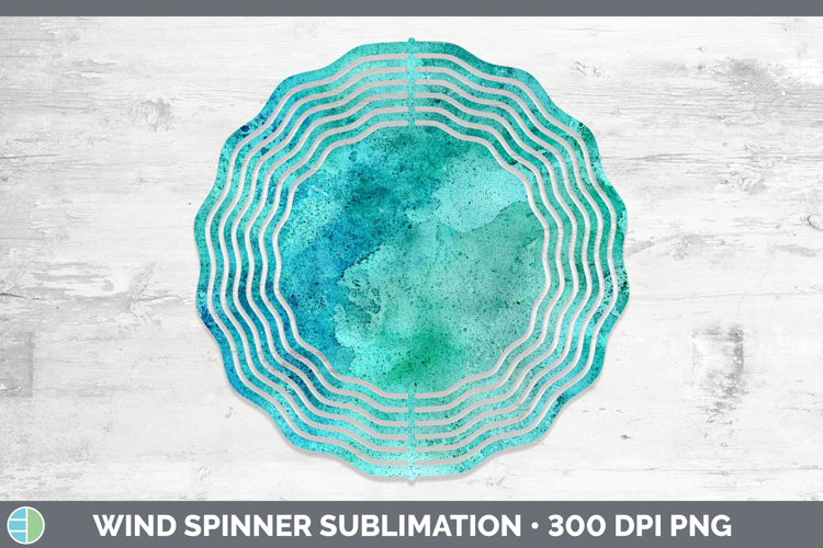 Watercolor Turquoise Wind Spinner Sublimation Spinner Design