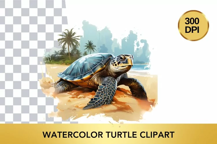 Watercolor turtle Clipart , Animal Sublimation PNG