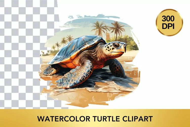 Watercolor turtle Clipart , Animal Sublimation PNG
