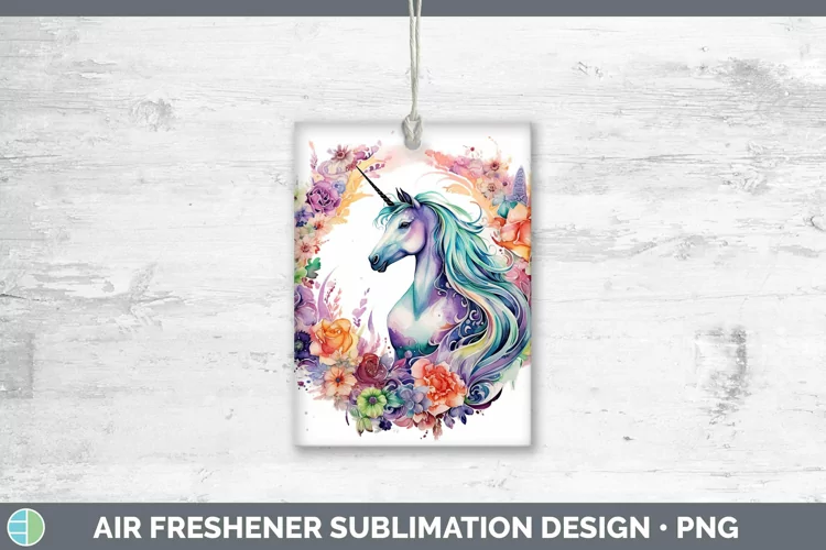 Watercolor Unicorn Air Freshener | Sublimation Car Freshener