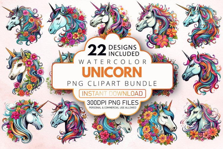 Rainbow Unicorn Clipart Image 6