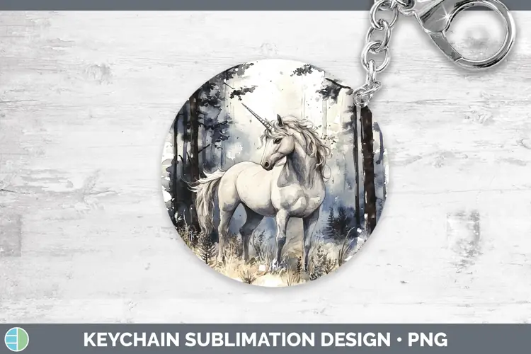 Watercolor Unicorn Keychain Sublimation Keyring Designs