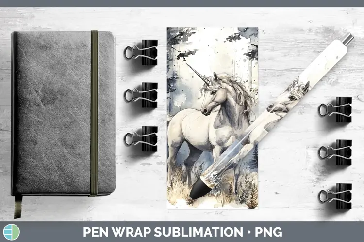 Watercolor Unicorn Pen Wrap Sublimation Pen Designs