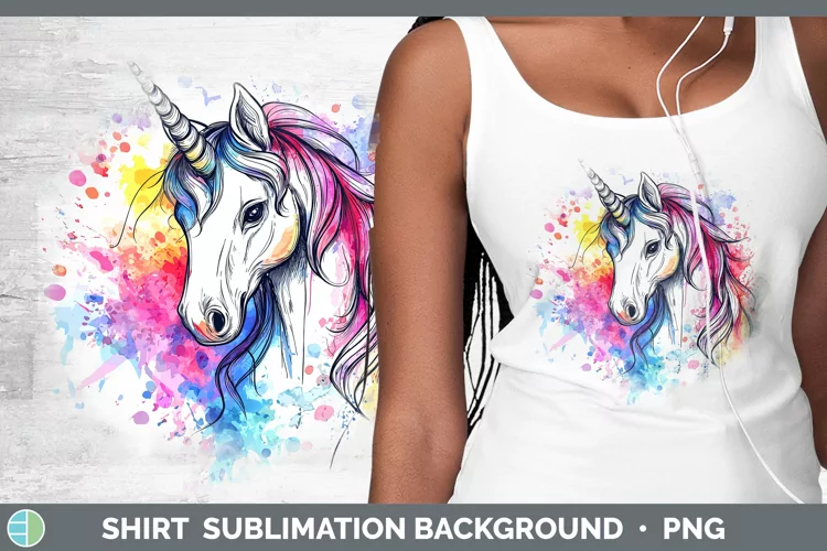 Watercolor Unicorn Shirt Sublimation Sublimation Background