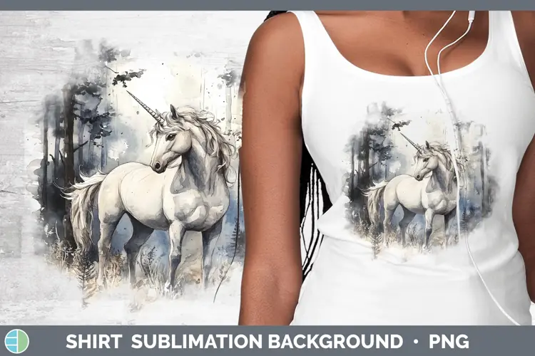 Watercolor Unicorn Shirt Sublimation Sublimation Background