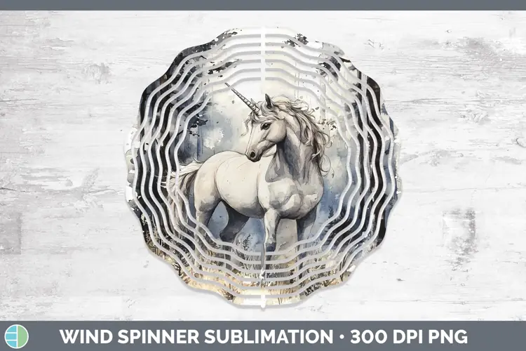 Watercolor Unicorn Wind Spinner Sublimation Spinner Designs