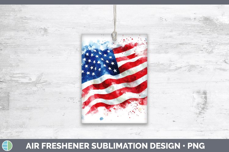 Watercolor USA Flag Air Freshener Sublimation Car Freshener