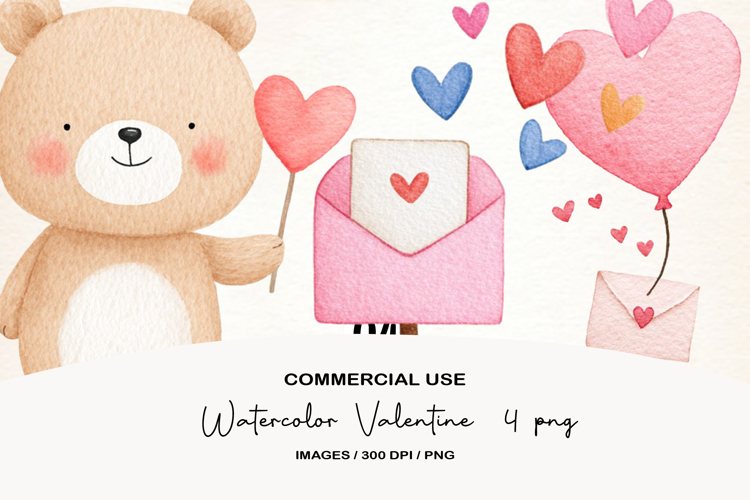 Watercolor Valentine 4 png
