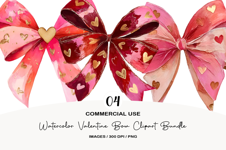 Watercolor Valentine Bow Clipart Png