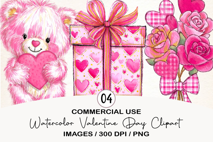 Watercolor Valentine Day Clipart