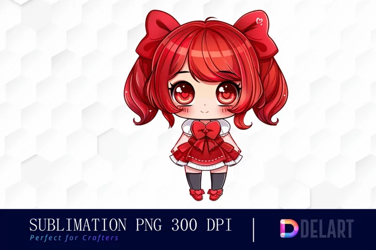 Valentine's Day Chibi Doll Illustration Clipart