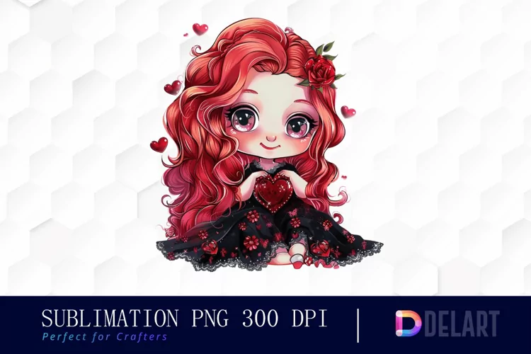 Valentine's Day Chibi Doll Graphics Clipart