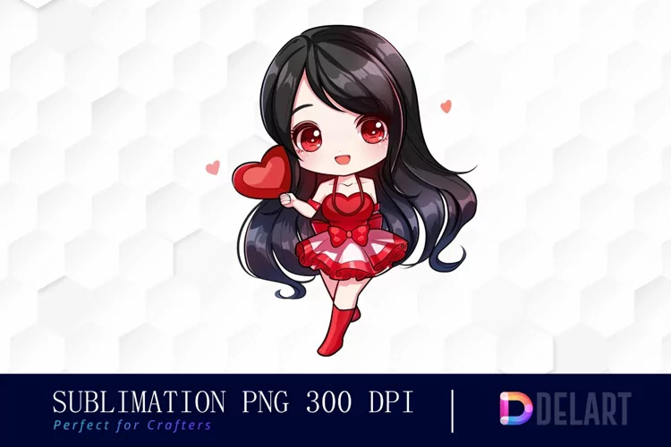 Valentine's Day Chibi Doll Graphics Clipart