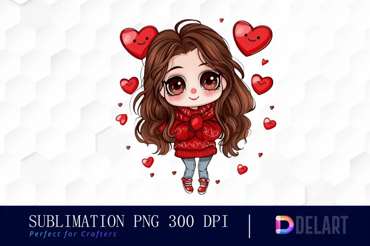 Valentine's Day Chibi Doll Graphics Clipart