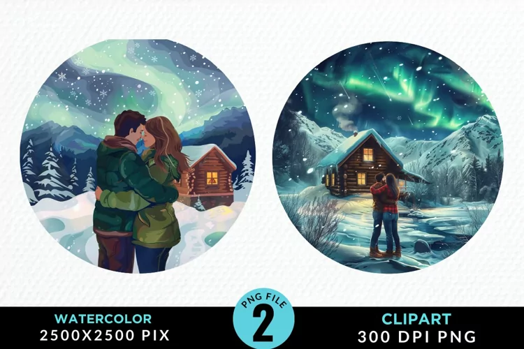 Watercolor Valentine's Day Couple Exquisite Clipart