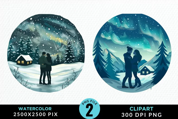 Watercolor Valentine's Day Couple Exquisite Clipart